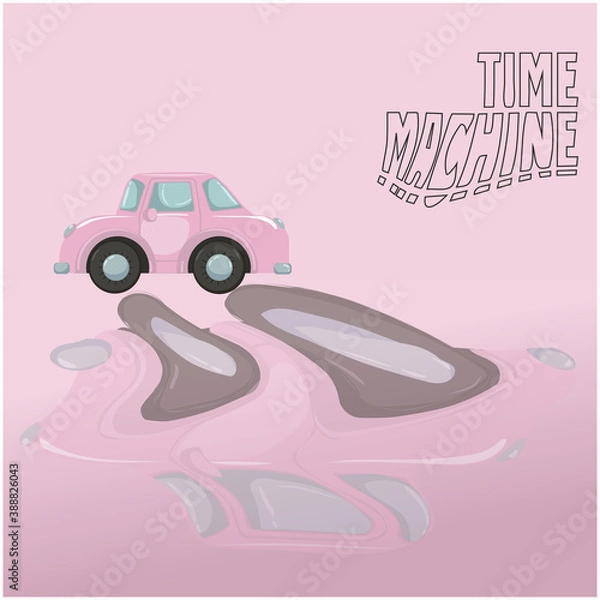 Obraz cartoon time machine, vector illustration