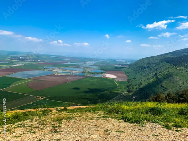 Obraz Panoramic view on a Beit Shean valley from mount Gilboa (Israel)