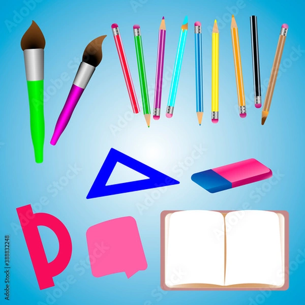 Obraz vector, illustration, school materials for school