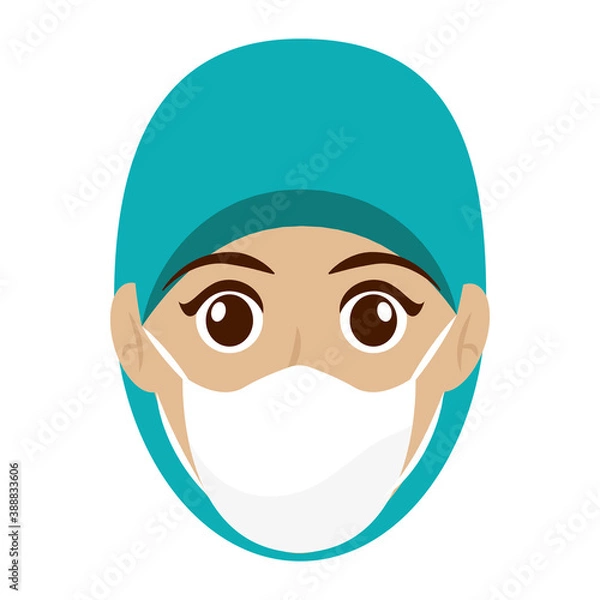 Fototapeta Isolated Man Support head hero doctor icon - Vector