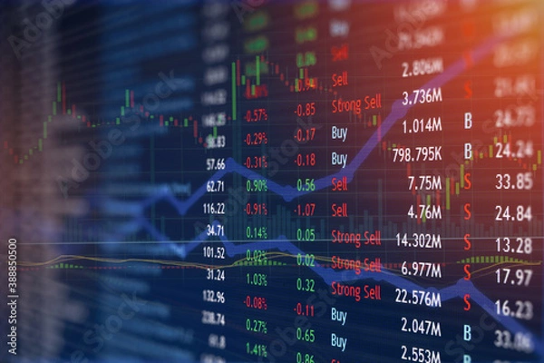 Obraz Business financial chart and stock market data.