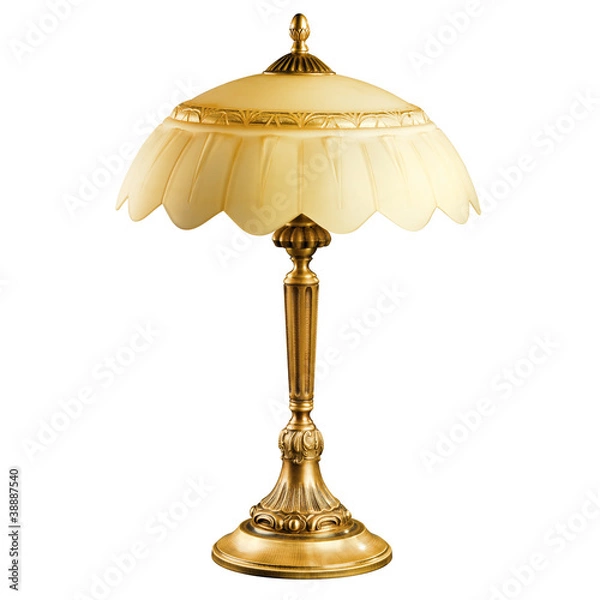 Fototapeta Vintage table lamp isolated on white