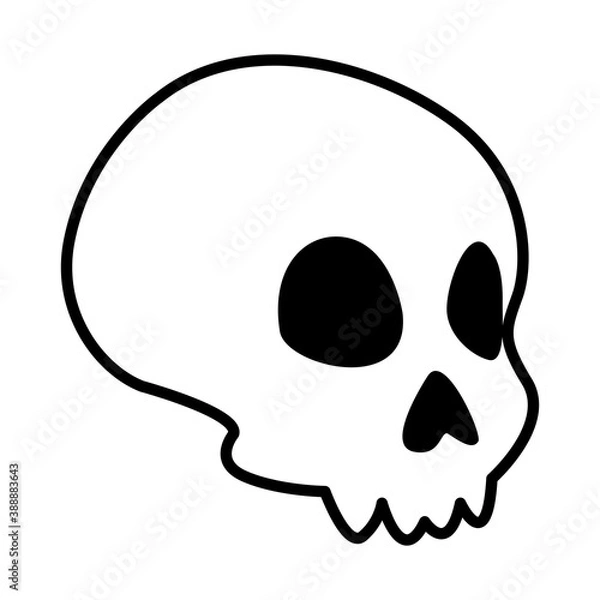Fototapeta halloween head skull line style icon