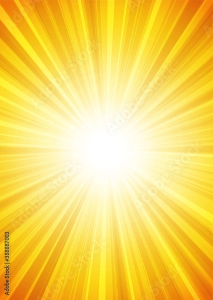 Obraz 【背景画像素材】放射線状の光の背景 金色 縦位置【集中線・スピード感】