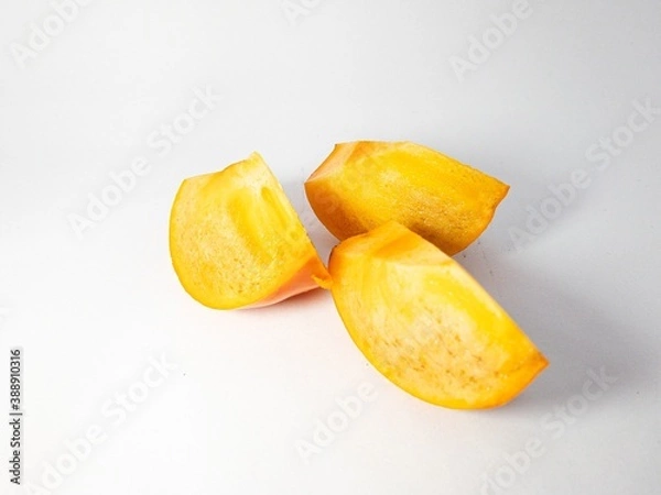 Fototapeta fresh ripe persimmons isolated on white background