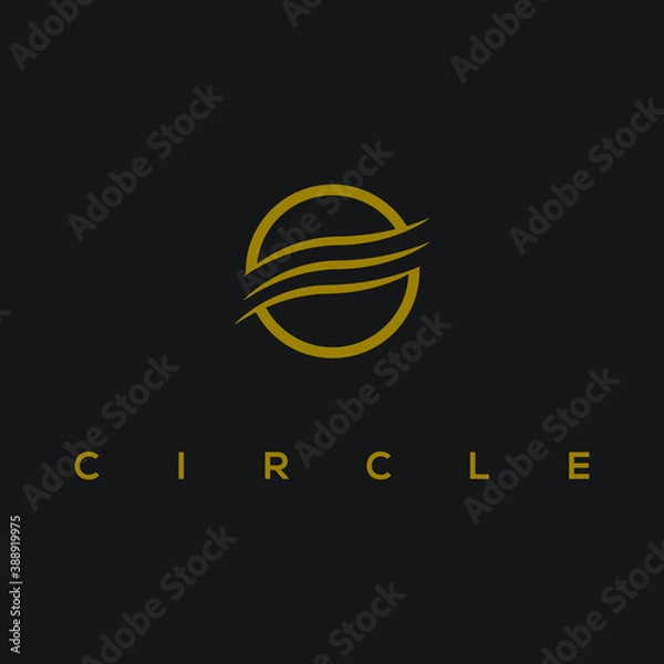 Obraz gold circle logo with three line