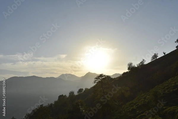 Obraz sunset over the mountains
