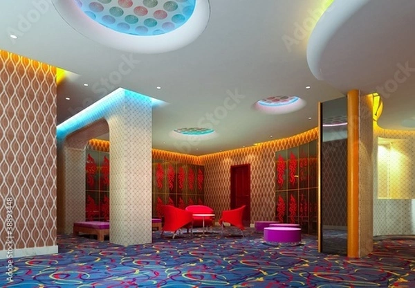 Obraz a reception room. 3d render, hall