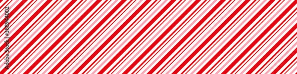 Fototapeta Candy cane Christmas background, peppermint diagonal stripes print seamless pattern.