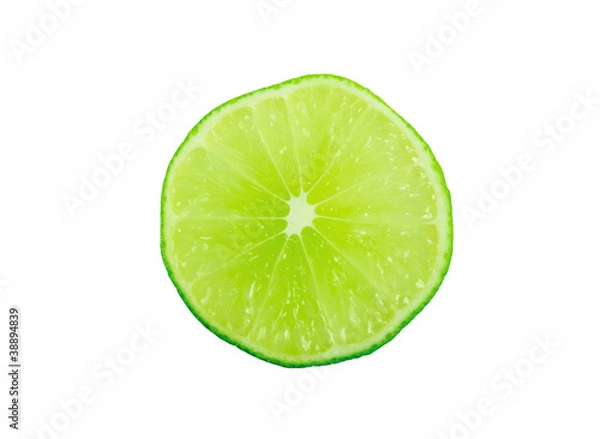Fototapeta Slice of lime isolated on white