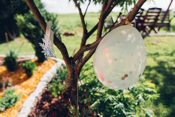 Obraz Balon i podwiązka na drzewie
