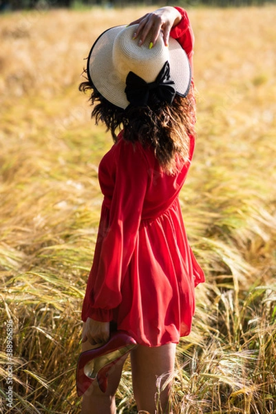 Obraz Dziewczyna w czerwonej sukience 
