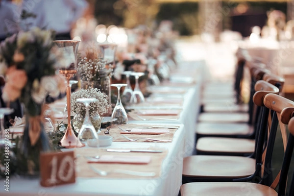 Fototapeta table set for a wedding