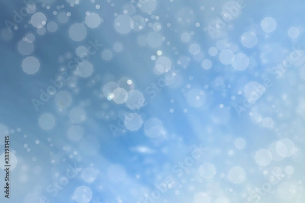 Fototapeta abstract bokeh blue winter  background
