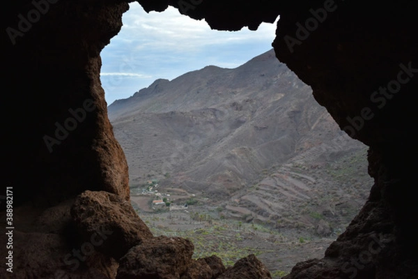Fototapeta Gran Canaria ,, view outside from the opening of the cave complex Cuevas de La Audiencia