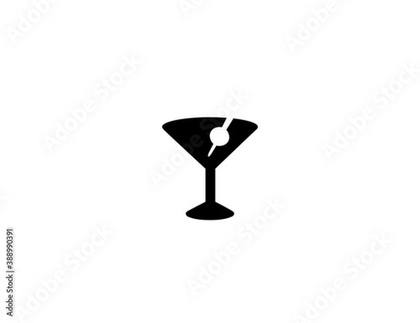 Obraz Cocktail glass vector icon