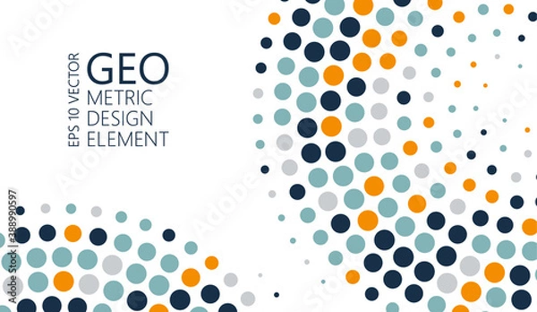 Obraz Halftone spiral geometric design element, EPS10 vector template