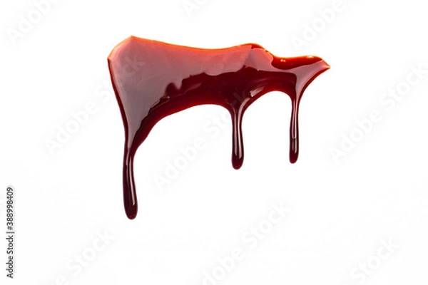 Fototapeta A blood spatter. A blood flowing down. Bloody pattern. Concepts of blood can be used in design