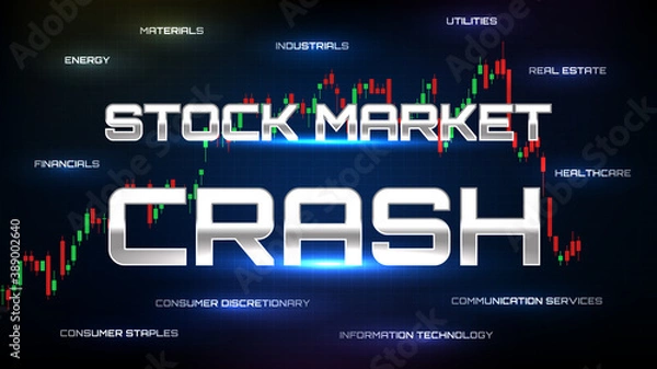Fototapeta abstract backgroud of stock market crash with all sector