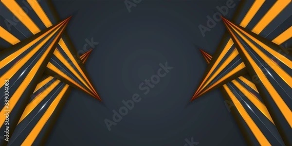 Fototapeta Vector illustration concepts of design abstract 3d background with yellow paper layers
