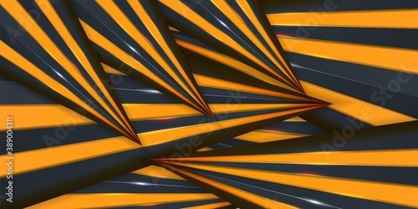 Fototapeta Vector illustration concepts of design abstract 3d background with yellow paper layers