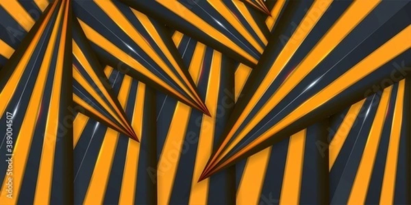 Fototapeta Vector of design abstract 3d background with yellow paper layer
