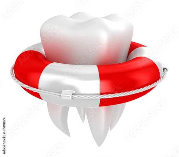 Obraz Tooth with lifebuoy