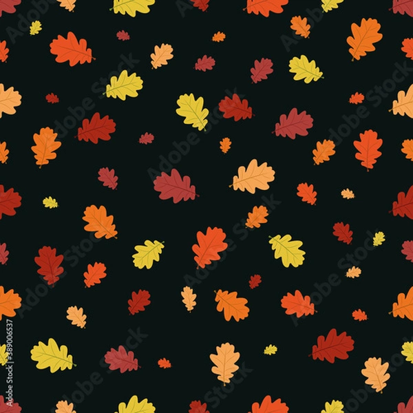 Fototapeta Seamless pattern with colorful leaves