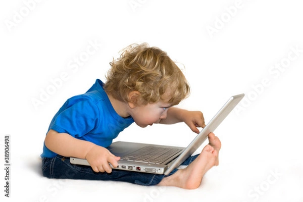 Obraz Kind mit Laptop