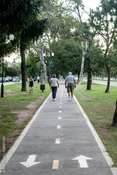 Obraz people walking in the park