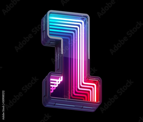 Obraz Infinity light neon font. Number 1. 