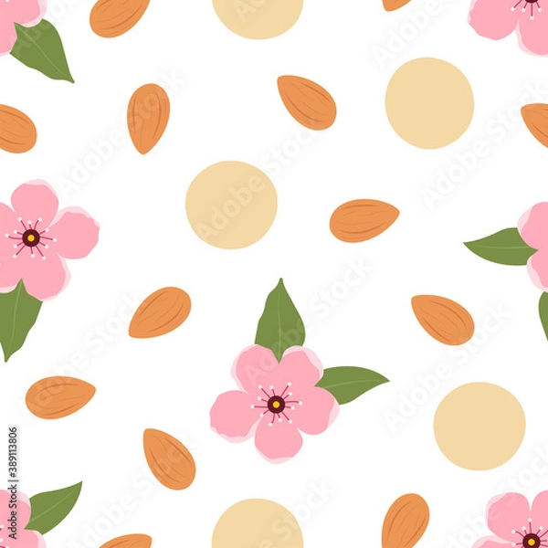 Fototapeta Almond and Marzipan. Vector pattern