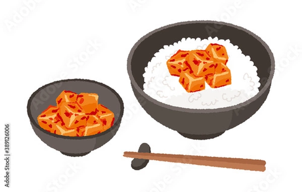 Obraz カクテキとカクテキごはんのイラスト