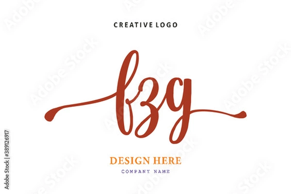 Fototapeta FZG lettering logo is simple, easy to understand and authoritative