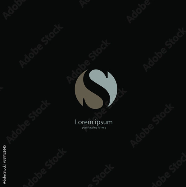 Fototapeta the simple elegant logo of letter s with white background