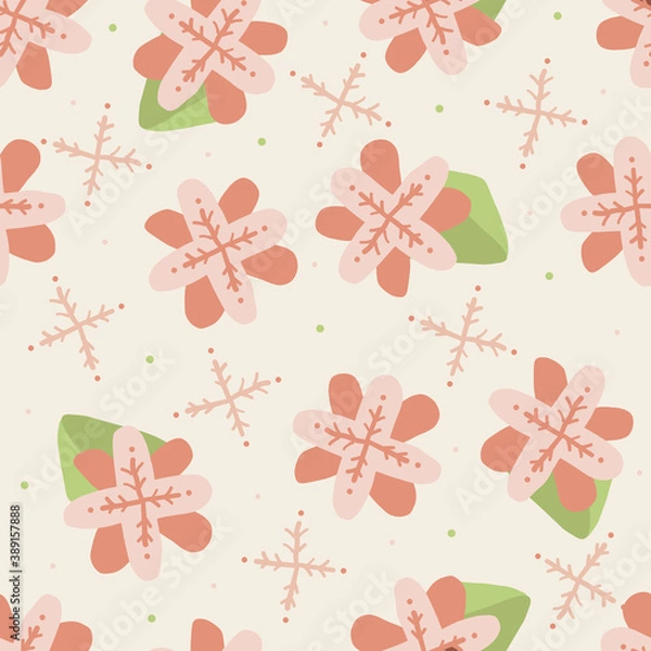 Fototapeta seamless hand draw confetti bouquet of flowers pattern background. pattern background