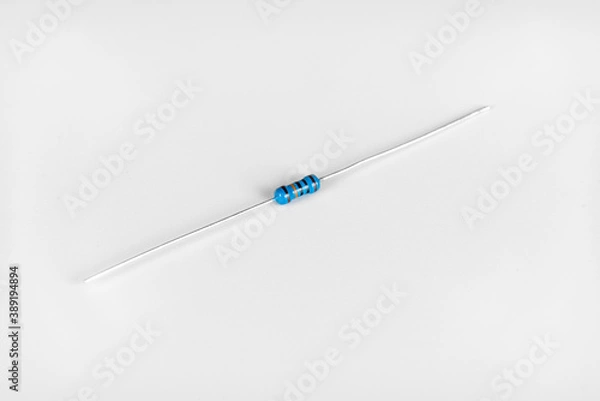 Obraz Resistor and diode isolated on white background