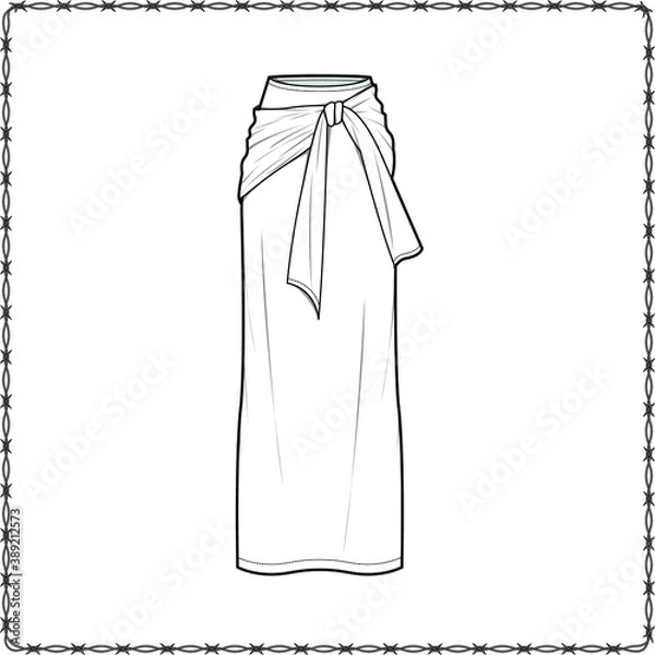 Obraz skirts dress editable fashion flat sketch for creating new designs mockup