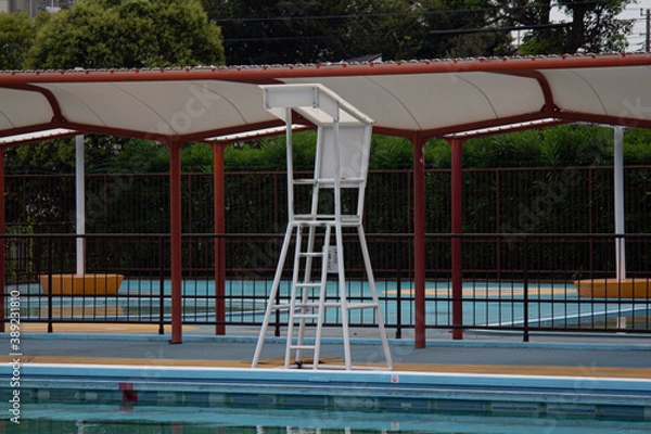 Obraz プールサイドの監視台