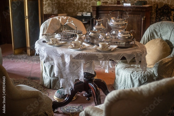 Obraz Lanhydrock House breakfast table settings