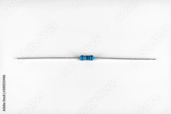 Fototapeta Resistor and diode isolated on white background