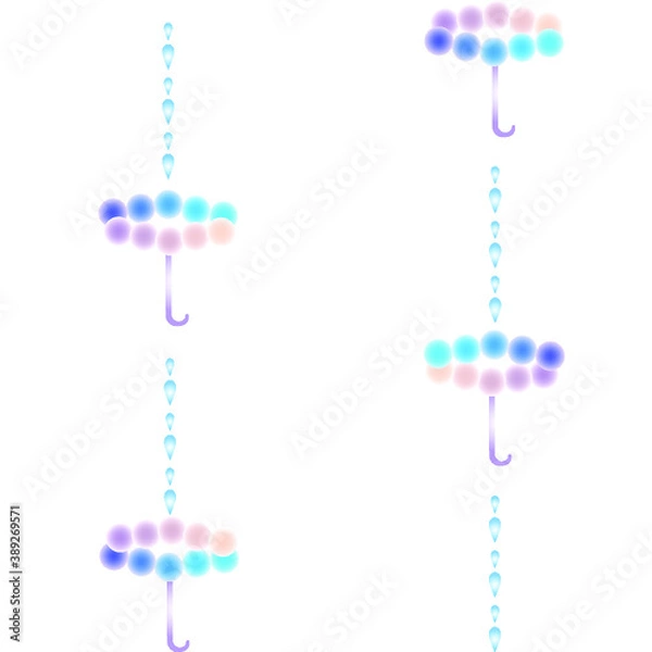 Obraz Rain umbrella in candy sky repeat pattern and seamless pattern