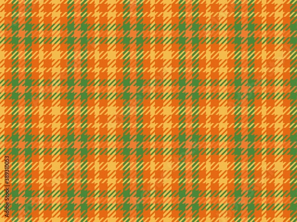 Obraz オレンジと緑のチェックパターン