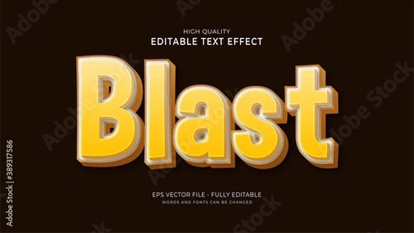 Fototapeta blast text style effect.editable game font effect