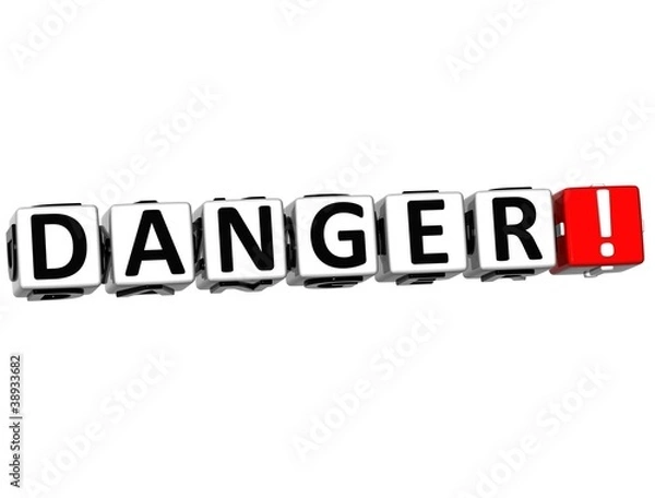 Obraz 3D Ahtung Block Text on white background