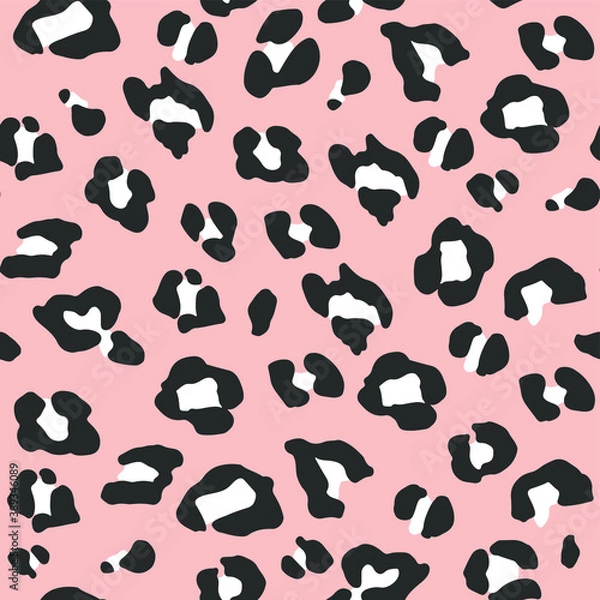 Fototapeta Seamless vector leopard pattern.  Trendy stylish wild gepard, leopard print. Animal print background for fabric, textile, design, advertising banner.