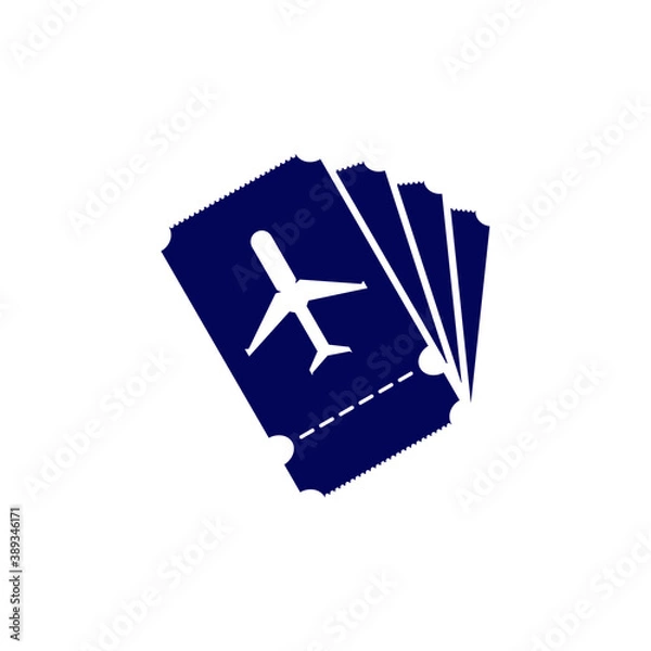 Fototapeta Plane Ticket icon design logo vector template, Icon Symbol, Creative design concept