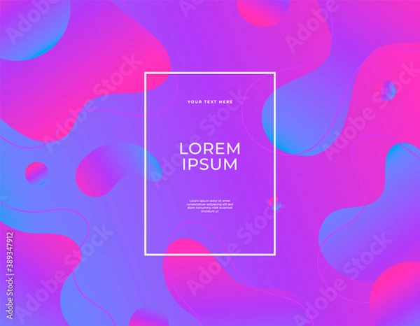Fototapeta Modern abstract vector banner set flat liquid blob shapes ultraviolet colors background