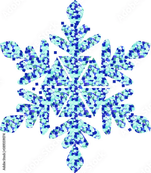 Fototapeta winter Snowflake isolated on white background. Vector illustration.