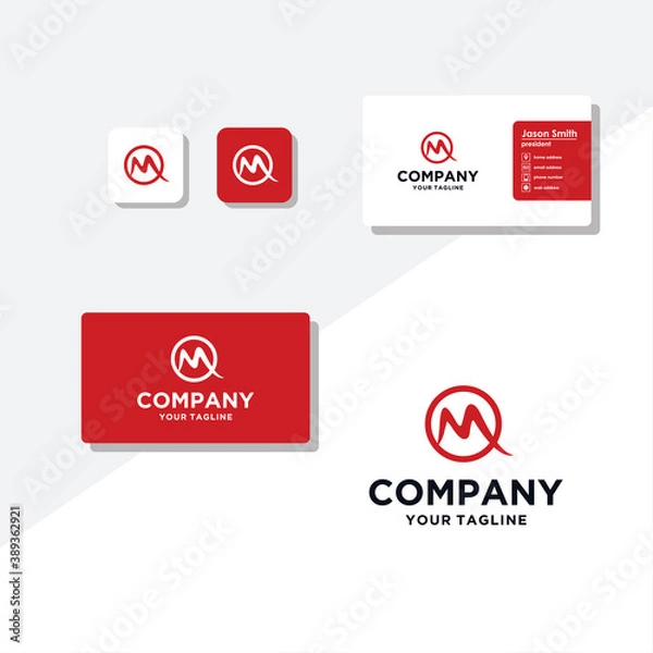 Fototapeta M concept logo design business card vector template